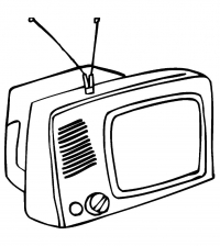 Раскраска Тачки Лиззи смотрит телевизор