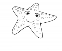 Раскраска Морская звезда на пляже