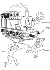 Раскраска с магнитным листом Томас и его друзья Веселые паровозики