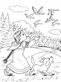 Раскраски по сказке Гуси-лебеди: распечатать или скачать бесплатно | ремонты-бмв.рф